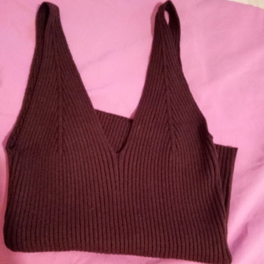 Brown knit tank 4th and Reckless